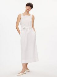 Max Mara Leisure Sukienka letnia Panfilo 2416221068 Biały Regular Fit. Białe sukienki damskie Max Mara Leisure, na lato, bez wzorów, z bawełny, bez kołnierzyka, bez ramiączek. Za 639.99 zł.