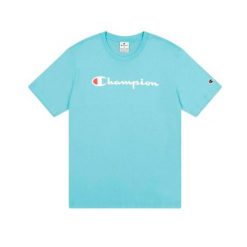 Koszulka męska Champion SS Tee. Niebieskie koszulki sportowe męskie Champion, m, bez wzorów, z bawełny, bez kołnierzyka, bez ramiączek. Za 85.00 zł.