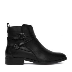 Botki Beverly Hills Polo Club. Czarne botki damskie Beverly Hills Polo Club, bez obcasa, na płaskiej podeszwie, bez zapięcia. Za 429.99 zł.