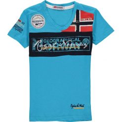Koszulka "Jerard" w kolorze niebieskim. T-shirty dla chłopców Geographical Norway Kids & Ladies. W wyprzedaży za 49.95 zł.