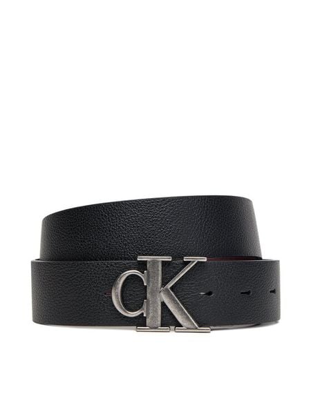 Calvin Klein Pasek Męski Monogram Buckle 35Mm Adj/Rev LV04D7017G Czarny. Czarne paski damskie Calvin Klein, bez wzorów, ze skóry. Za 179.99 zł.