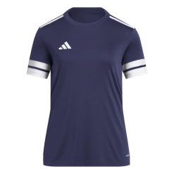 Damski jersey adidas Squadra25. Białe koszulki sportowe damskie Adidas, bez wzorów, z jersey, sportowe, bez kołnierzyka. Za 71.99 zł.