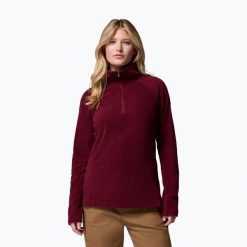 Bluza polarowa damska Columbia Glacial IV 1/2 Zip. Czerwone bluzy damskie Columbia, bez wzorów, z polaru, bez kaptura, trekkingowe. Za 139.99 zł.