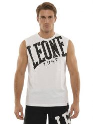 Koszulka bez rękawów męska „Legenda boksu”. Czarne koszulki sportowe męskie LEONE 1947 APPAREL, m, bez wzorów, bez kołnierzyka, bez ramiączek, na fitness i siłownię. Za 147.35 zł.