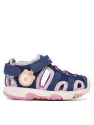 Geox Sandały B Sandal Multy Girl B650DA 01450 C4215 M Granatowy. Niebieskie sandały dziewczęce Geox, z materiału, bez zapięcia. Za 229.99 zł.