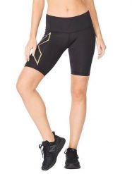Damskie spodenki kompresyjne o średnim kroju 2XU Light Speed. Czarne szorty sportowe damskie 2XU, l, bez wzorów, z dzianiny, do biegania. Za 458.50 zł.