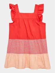 United Colors Of Benetton Sukienka codzienna 4EW7GV00U Czerwony Regular Fit. Czerwone sukienki dla dziewczynek United Colors Of Benetton, bez wzorów, z bawełny, bez ramiączek. Za 69.99 zł.