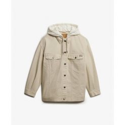 Kurtka trucker z kapturem dla kobiet Superdry. Brązowe kurtki damskie Superdry., bez wzorów, z kapturem. W wyprzedaży za 480.95 zł.