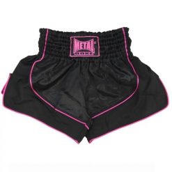 Spodenki do boksu tajskiego dla kobiet Metal Boxe. Czarne szorty sportowe damskie METAL BOXE, bez wzorów, sportowe, na fitness i siłownię. Za 229.50 zł.