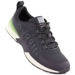 Półbuty sportowe męskie szare Bugatti TT153043. Szare półbuty na co dzień męskie Bugatti, z materiału, eleganckie, bez zapięcia. Za 389.99 zł.