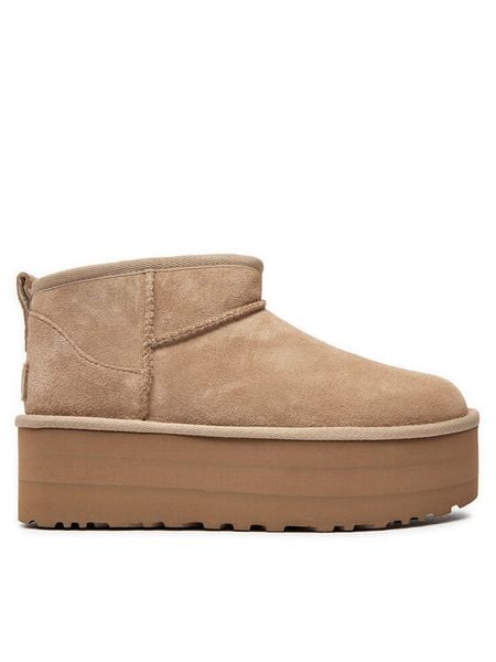 Ugg Śniegowce Classic Ultra Mini Platform 1135092 Beżowy. Brązowe śniegowce i trapery damskie UGG, ze skóry. Za 819.00 zł.