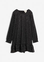 Sukienka szyfonowa. Czarne sukienki dla dziewczynek bonprix, bez wzorów, z szyfonu, bez ramiączek. Za 124.99 zł.