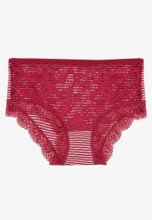 Bordowe Koronkowe Majtki Figi z Bawełny Kathrin. Czerwone figi damskie Renee, l, bez wzorów, z bawełny. Za 3.99 zł.