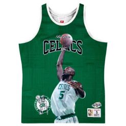 Koszulka Tank Top Mitchell & Ness NBA Boston Celtics Kevin Garnett zielona. Zielone koszulki sportowe męskie Mitchell & Ness, bez wzorów, sportowe, bez kołnierzyka. Za 199.00 zł.