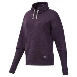 Bluza treningowa damska Reebok DU4908. Fioletowe bluzy damskie Reebok, xs, bez wzorów, z kapturem, na fitness i siłownię. Za 251.00 zł.