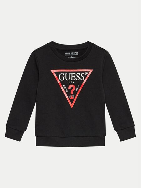 Guess Bluza N73Q10 KAUG0 Czarny Regular Fit. Czarne bluzy dla chłopców Guess, z aplikacjami, z bawełny, bez ramiączek, bez kaptura. Za 139.99 zł.