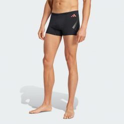 Bokserki do pływania Ripstream. Czarne kąpielówki męskie Adidas, l, bez wzorów, z materiału, do pływania. W wyprzedaży za 116.35 zł.