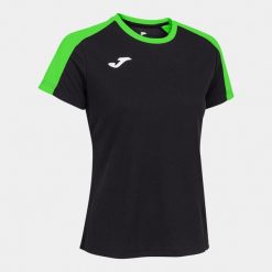 Koszulka do piłki nożnej damska Joma Eco Champioship z krótkim rękawem. Czarne t-shirty damskie Joma, s, bez wzorów, sportowe, bez kołnierzyka. W wyprzedaży za 107.90 zł.