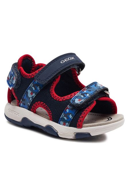 Geox Sandały B Sandal Multy Boy B450FA 014CE C0735 M Granatowy. Niebieskie sandały chłopięce Geox, ze skóry, bez zapięcia. Za 229.99 zł.