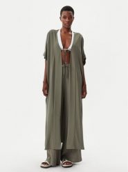 Calvin Klein Swimwear Sukienka plażowa KW0KW02822 Zielony Relaxed Fit. Zielone sukienki damskie Calvin Klein Swimwear, na plażę, m, bez wzorów, z wiskozy, bez kołnierzyka, bez ramiączek. Za 379.99 zł.