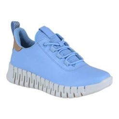 Buty do chodzenia damskie Ecco Sneaker Gruuv Lea. Niebieskie obuwie sportowe damskie ecco, bez wzorów, z materiału, trekkingowe. Za 829.00 zł.