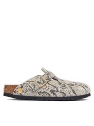 Birkenstock Klapki Boston 1033086 Kremowy. Białe klapki damskie Birkenstock, bez wzorów, ze skóry, bez obcasa. Za 764.99 zł.