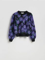 Wzorzysty sweter - wielobarwny. Swetry damskie Reserved, l, bez wzorów, z dzianiny, bez kołnierzyka, bez ramiączek, bez kaptura. Za 199.99 zł.