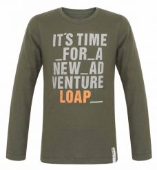 Loap Binus koszulka chłopięca z długim rękawem, 100% bawełna. Zielone t-shirty dla chłopców LAP, bez wzorów, z bawełny, bez ramiączek. Za 111.99 zł.