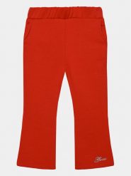 Guess Spodnie materiałowe K3BQ12 KAD74 Czerwony Relaxed Fit. Czerwone spodnie materiałowe dla dziewczynek Guess, z aplikacjami, z bawełny. Za 89.99 zł.