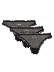 HUGO Komplet 3 par stringów 50550109 Czarny. Czarne stringi damskie Hugo, m, bez wzorów, z syntetyku. Za 209.99 zł.