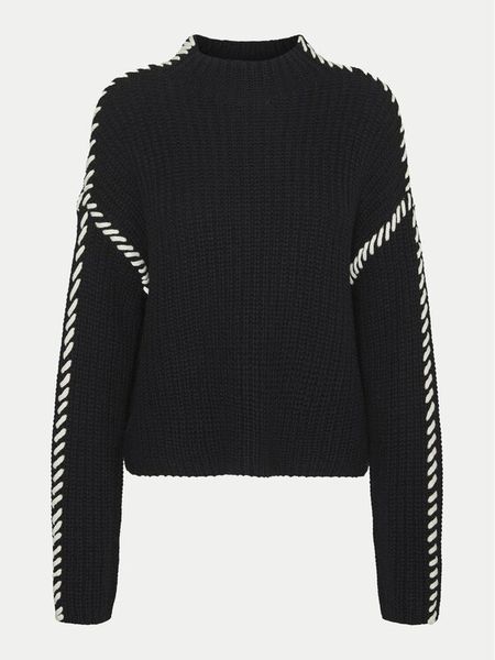 Vero Moda Sweter New Cream 10313514 Czarny Loose Fit. Czarne swetry damskie Vero Moda, xl, bez wzorów, z syntetyku, bez kołnierzyka, bez ramiączek, bez kaptura. Za 139.99 zł.