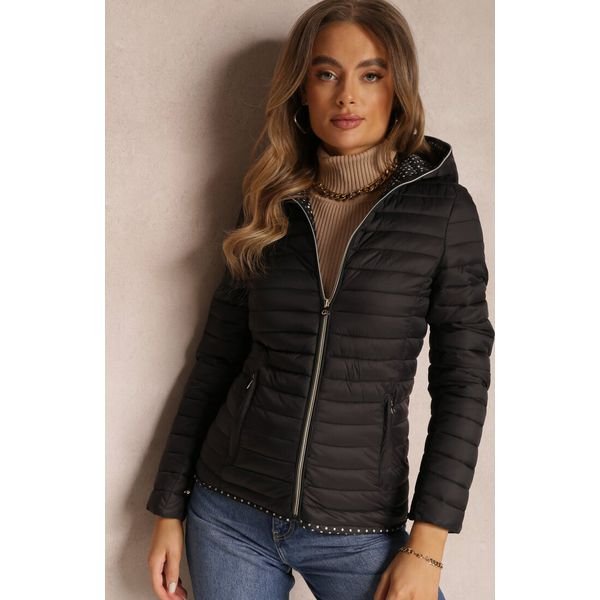 Czarna Kurtka Pikowana Cerserea. Czarne kurtki damskie Renee, na jesień, s, bez wzorów, bez kaptura. Za 149.99 zł.