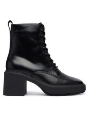 Calvin Klein Trzewiki Block Heel Ank Boot Laceup Lth HW0HW03174 Czarny. Czarne botki damskie Calvin Klein, bez obcasa, na słupku, bez zapięcia. Za 799.99 zł.