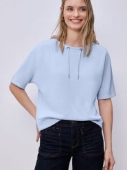 Street One Bluza Kobiety Sztuczne włókno niebieski, 40. Niebieskie bluzy damskie Street One, bez wzorów, z włókna, bez kaptura. Za 249.95 zł.