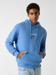 Guess Jeans Bluza 180299 Błękitny Classic Fit. Niebieskie bluzy męskie Guess Jeans, m, z aplikacjami, z jeansu, bez kaptura. Za 349.00 zł.