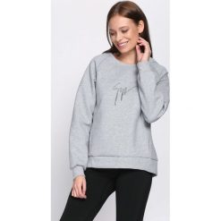 Jasnoszara Bluza Before The Night is Over. Szare bluzy sportowe damskie Born2be. Za 49.99 zł.