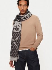 Guess Szalik AM9442 POL03 Czarny. Czarne rękawiczki męskie Guess, z aplikacjami, z materiału. Za 289.99 zł.