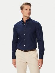 Tommy Hilfiger Koszula Flex Dobby MW0MW44570 Granatowy Slim Fit. Niebieskie koszule męskie Tommy Hilfiger, m, bez wzorów, z bawełny, bez kołnierzyka, bez ramiączek. Za 369.99 zł.