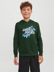 Jack & Jones Junior Bluza 12237210 Zielony Regular Fit. Zielone bluzy dla chłopców Jack & Jones Junior, bez wzorów, z bawełny, bez ramiączek, bez kaptura. Za 164.99 zł.