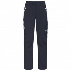 Damskie wodoodporne spodnie zapinane na zamek Jack Wolfskin Overland Away. Szare spodnie sportowe damskie Jack Wolfskin, l, bez wzorów, trekkingowe. W wyprzedaży za 407.65 zł.