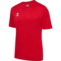 Niezbędna koszulka Hummel. Czerwone t-shirty damskie Hummel, l, bez wzorów, z dzianiny, klasyczne, bez kołnierzyka. Za 61.00 zł.
