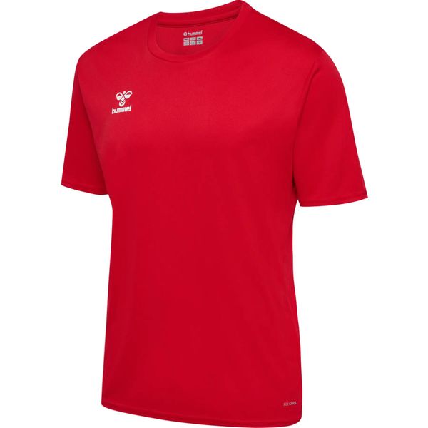HUMMEL koszulka sportowa hmlESSENTIAL JERSEY S/S. Czerwone koszulki sportowe damskie Hummel, s, bez wzorów, z jersey, bez kołnierzyka, bez ramiączek, na fitness i siłownię. Za 55.00 zł.