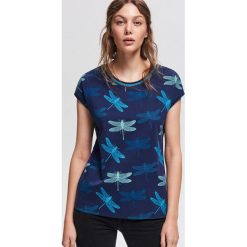 T-shirt we wzory - Niebieski. Niebieskie t-shirty damskie Reserved. Za 39.99 zł.