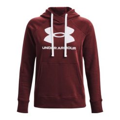 Bluza damska z kapturem Under Armour Rival Fleece Logo. Białe bluzy sportowe damskie Under Armour, l, bez wzorów, z bawełny, z kapturem, na fitness i siłownię. Za 284.00 zł.