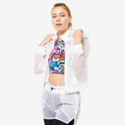 Bluza na zamek damska Domyos fitness. Bluzy sportowe damskie DOMYOS, l, bez wzorów, z dresówki, bez kaptura, na fitness i siłownię. W wyprzedaży za 89.99 zł.
