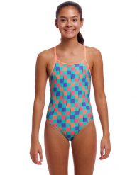 Strój kąpielowy jednoczęściowy FUNKITA Flip Flop - dziewczęcy. Brązowe stroje kąpielowe dla dziewczynek FUNKITA, bez wzorów, z elastanu. Za 179.00 zł.