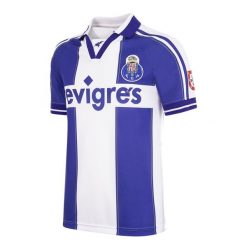 Koszulka piłkarska retro - Dorosły - FC Porto 1998-99 - Niebiesko-Biała. Niebieskie koszulki sportowe męskie COPA FOOTBALL, bez wzorów, bez kołnierzyka, bez ramiączek, do piłki nożnej. Za 340.84 zł.