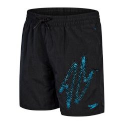 Szorty kąpielowe Speedo Hyper Boom Logo. Czarne krótkie spodenki sportowe męskie Speedo, m, bez wzorów, z materiału, żeglarskie. Za 39.99 zł.