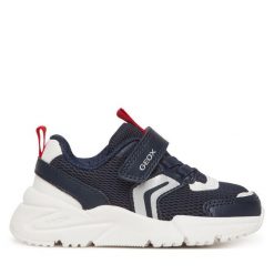 Sneakersy Geox. Niebieskie trampki i tenisówki chłopięce Geox, bez wzorów, bez zapięcia. Za 139.99 zł.