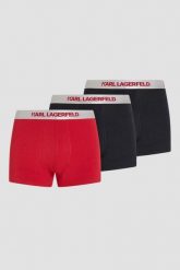 KARL LAGERFELD Komplet czarno-czerwonych bokserek Metallic 3PACK. Czarne bokserki męskie KARL LAGERFELD, m, bez wzorów. W wyprzedaży za 119.99 zł.